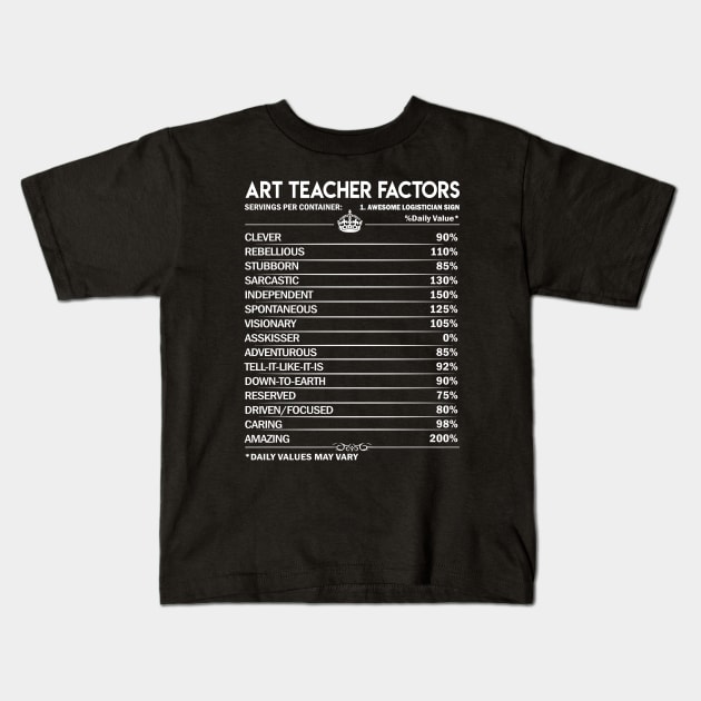 Art Teacher T Shirt - Daily Factors 2 Gift Item Tee Kids T-Shirt by Jolly358